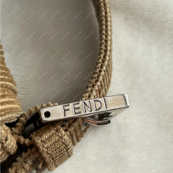 Vintage Fendi Brown Corduroy Baguette Bag - Picture 7 of 16